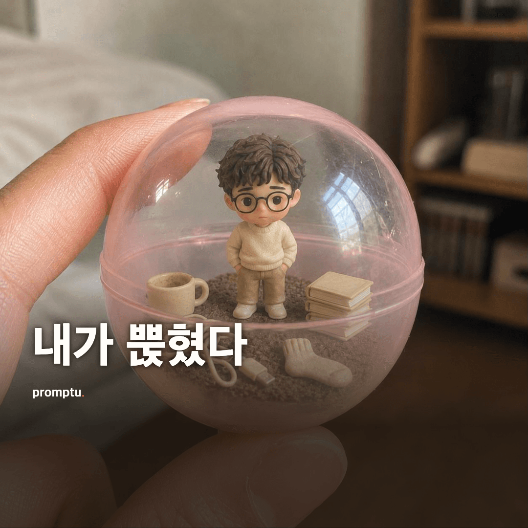 손가락 사이 캡슐 안에 내 세계를 넣기