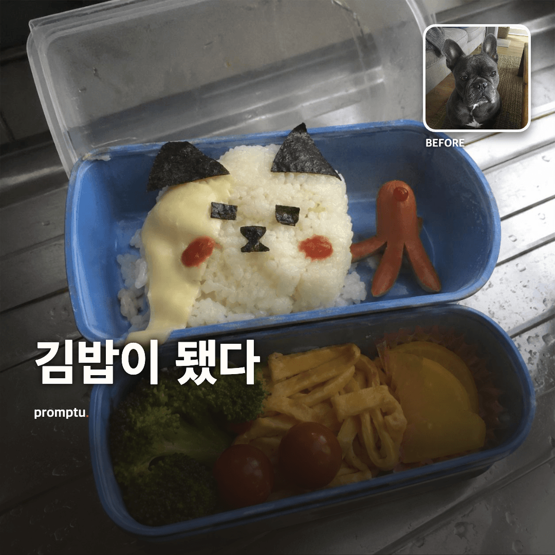 우리 아이를 엄마가 실패한 캐릭터 도시락으로